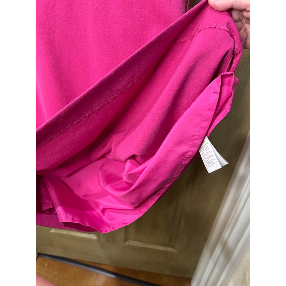 J Crew size 10 dress in pink Fuchsia lined Work Career Ruffle - Picture 6 of 10
